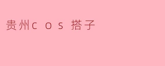 贵州cos搭子