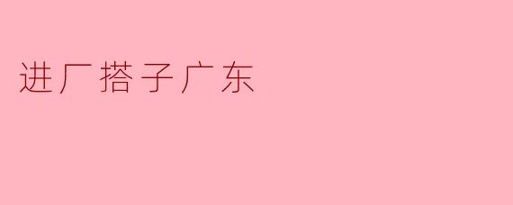 进厂搭子广东