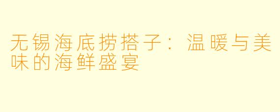 无锡海底捞搭子：温暖与美味的海鲜盛宴