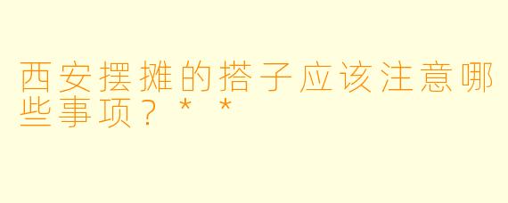 西安摆摊的搭子应该注意哪些事项?**