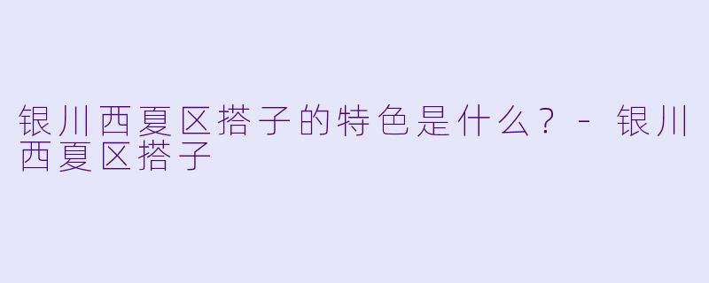 银川西夏区搭子的特色是什么？-银川西夏区搭子