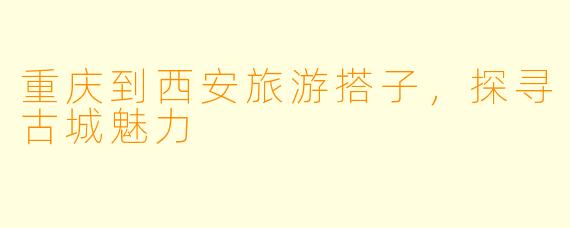 重庆到西安旅游搭子，探寻古城魅力
