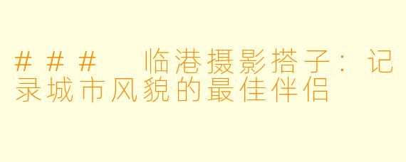 ### 临港摄影搭子：记录城市风貌的最佳伴侣