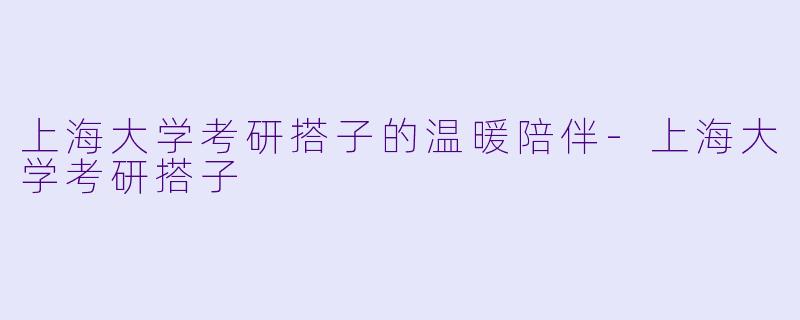 上海大学考研搭子的温暖陪伴-上海大学考研搭子