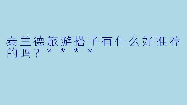 泰兰德旅游搭子有什么好推荐的吗?****