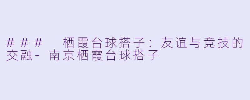 ### 栖霞台球搭子：友谊与竞技的交融-南京栖霞台球搭子