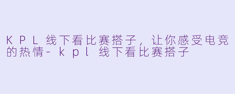 KPL线下看比赛搭子，让你感受电竞的热情-kpl线下看比赛搭子