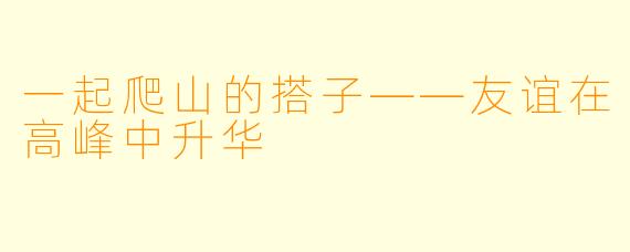 一起爬山的搭子——友谊在高峰中升华