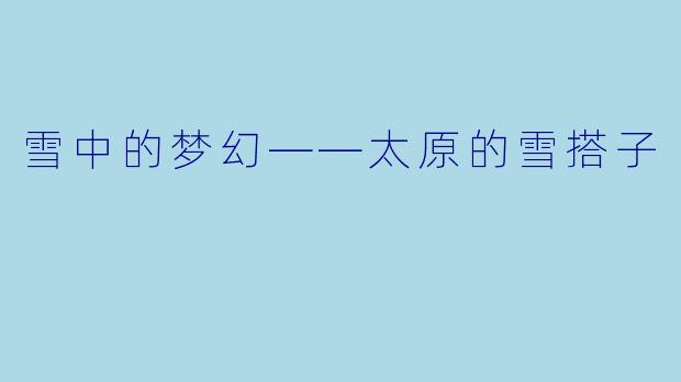 雪中的梦幻——太原的雪搭子