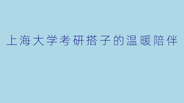 上海大学考研搭子的温暖陪伴
