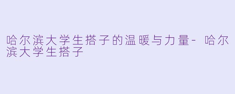 哈尔滨大学生搭子的温暖与力量-哈尔滨大学生搭子