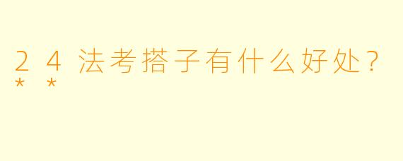 24法考搭子有什么好处？**