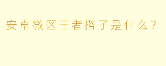 安卓微区王者搭子是什么?