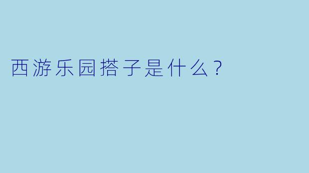 西游乐园搭子是什么？