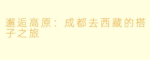 邂逅高原：成都去西藏的搭子之旅