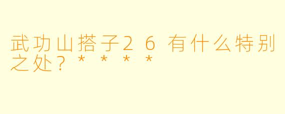 武功山搭子26有什么特别之处？****