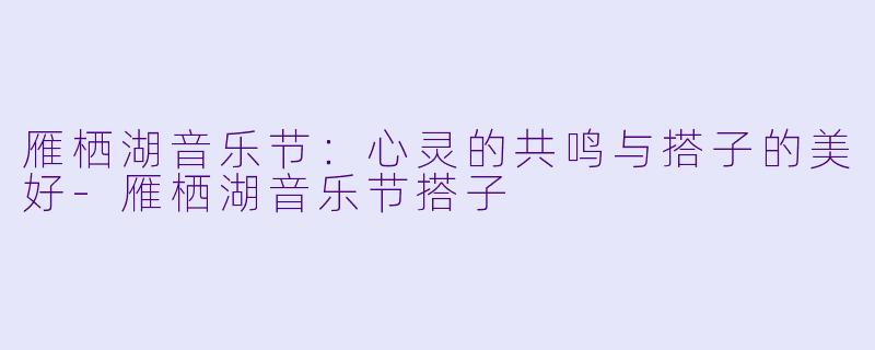 雁栖湖音乐节：心灵的共鸣与搭子的美好-雁栖湖音乐节搭子