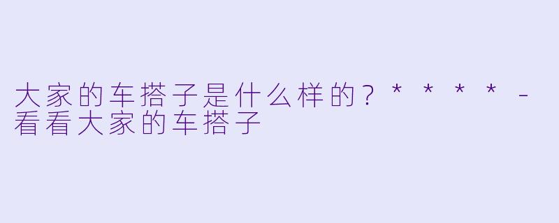 大家的车搭子是什么样的？****-看看大家的车搭子