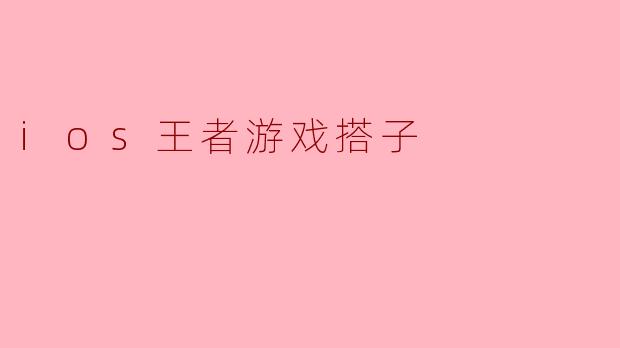 ios王者游戏搭子