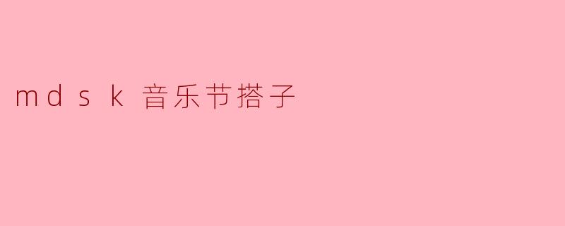 mdsk音乐节搭子