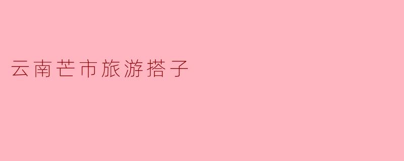 云南芒市旅游搭子