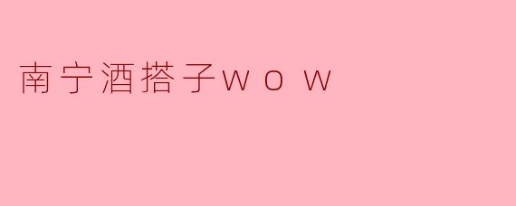 南宁酒搭子wow