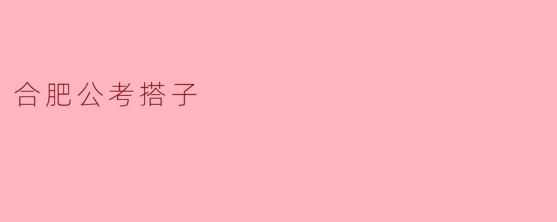 合肥公考搭子:一起追梦,共创未来