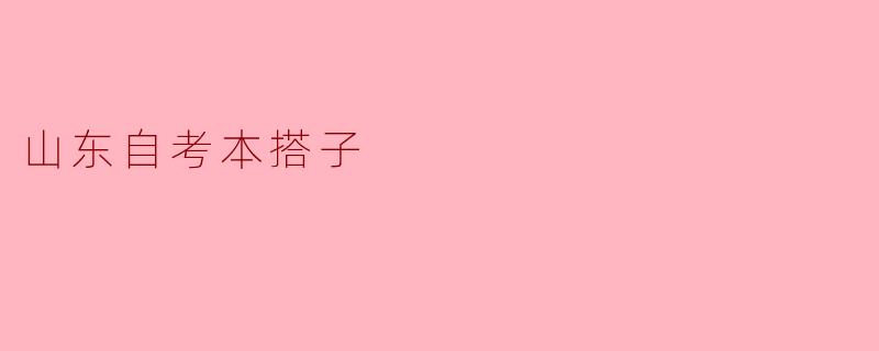 山东自考本搭子