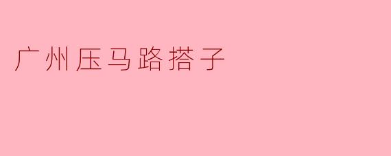 广州压马路搭子