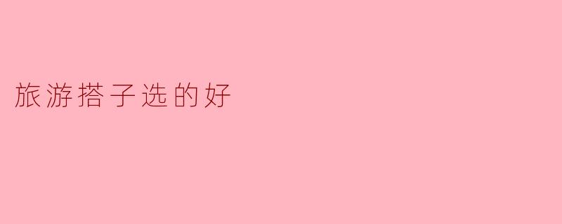 旅游搭子选的好