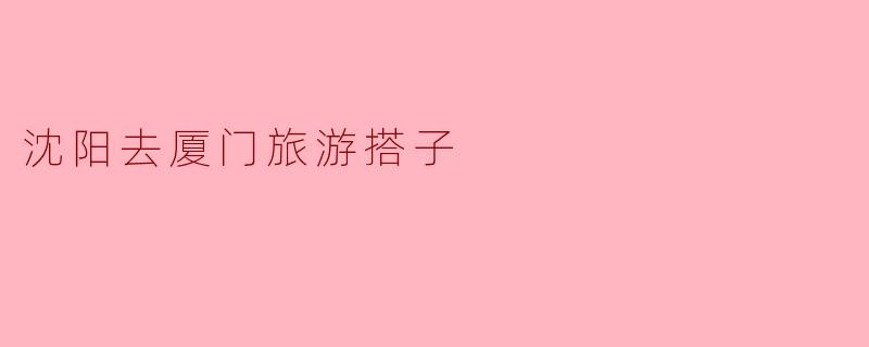 沈阳去厦门旅游搭子