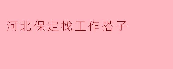 河北保定找工作搭子
