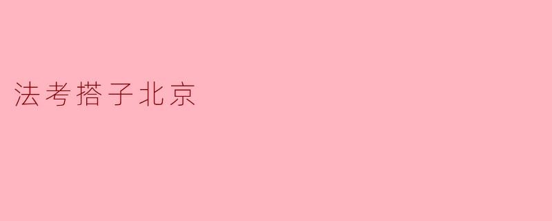 法考搭子北京