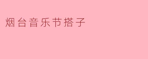 烟台音乐节搭子