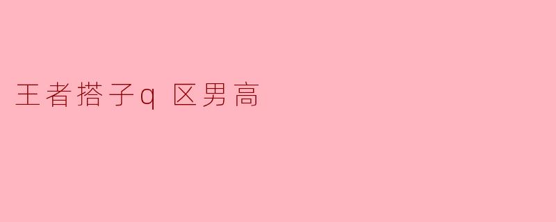 王者搭子q区男高