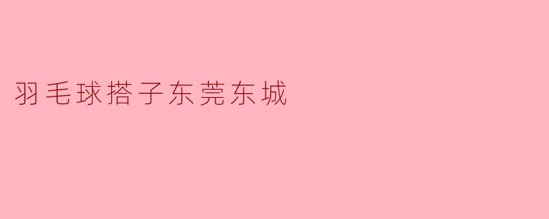 ### 东莞东城的羽毛球搭子:挥洒汗水,共享快乐