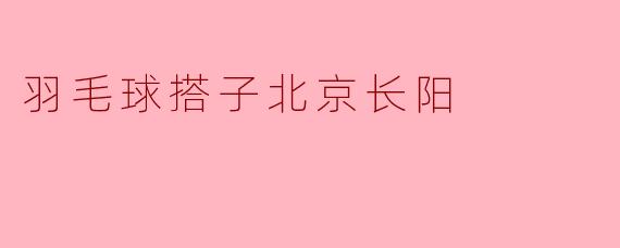 羽毛球搭子北京长阳