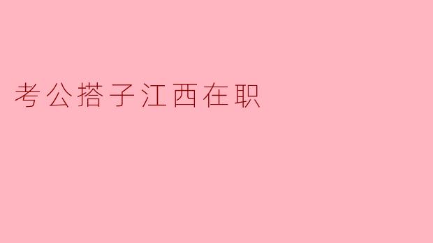 考公搭子江西在职
