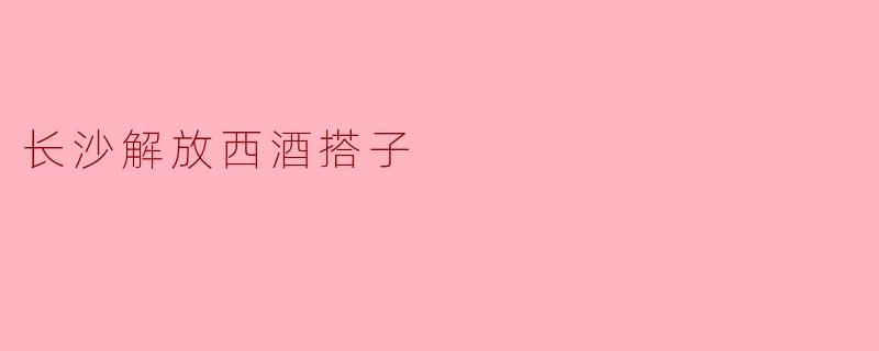 长沙解放西酒搭子