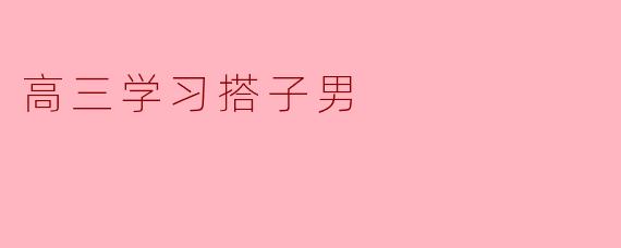 高三学习搭子男