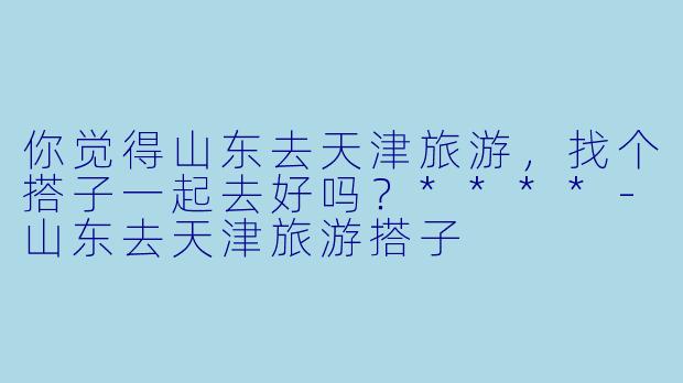 你觉得山东去天津旅游，找个搭子一起去好吗？****