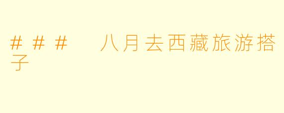 ### 八月去西藏旅游搭子