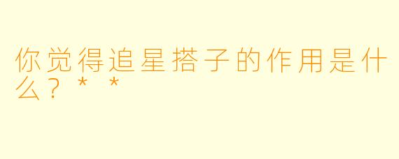 你觉得追星搭子的作用是什么？**