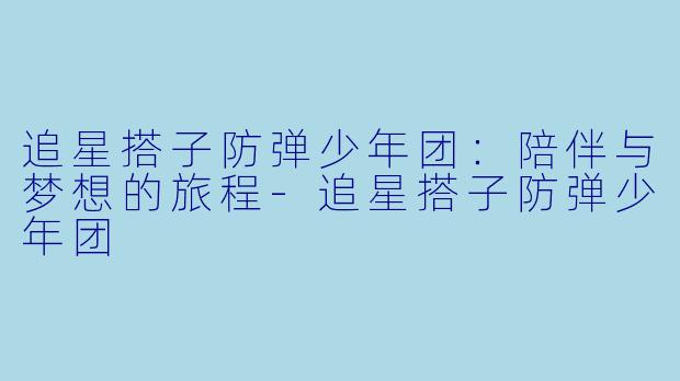 追星搭子防弹少年团：陪伴与梦想的旅程-追星搭子防弹少年团