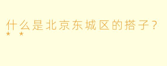 什么是北京东城区的搭子?**