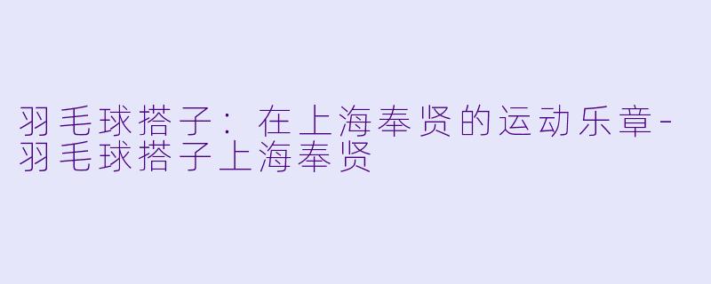 羽毛球搭子:在上海奉贤的运动乐章