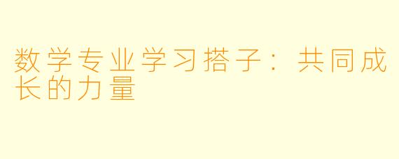 数学专业学习搭子：共同成长的力量