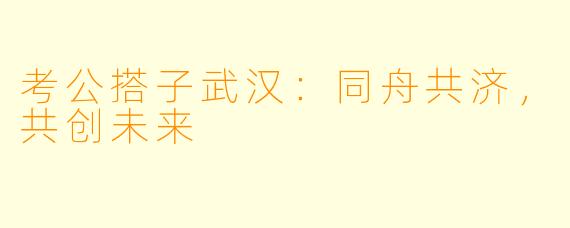 考公搭子武汉：同舟共济，共创未来