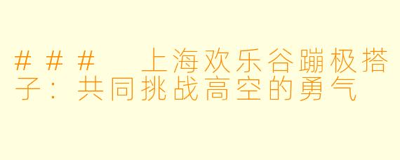 ### 上海欢乐谷蹦极搭子：共同挑战高空的勇气