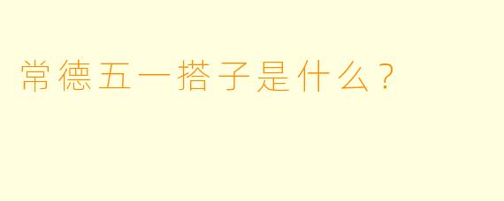 常德五一搭子是什么？  